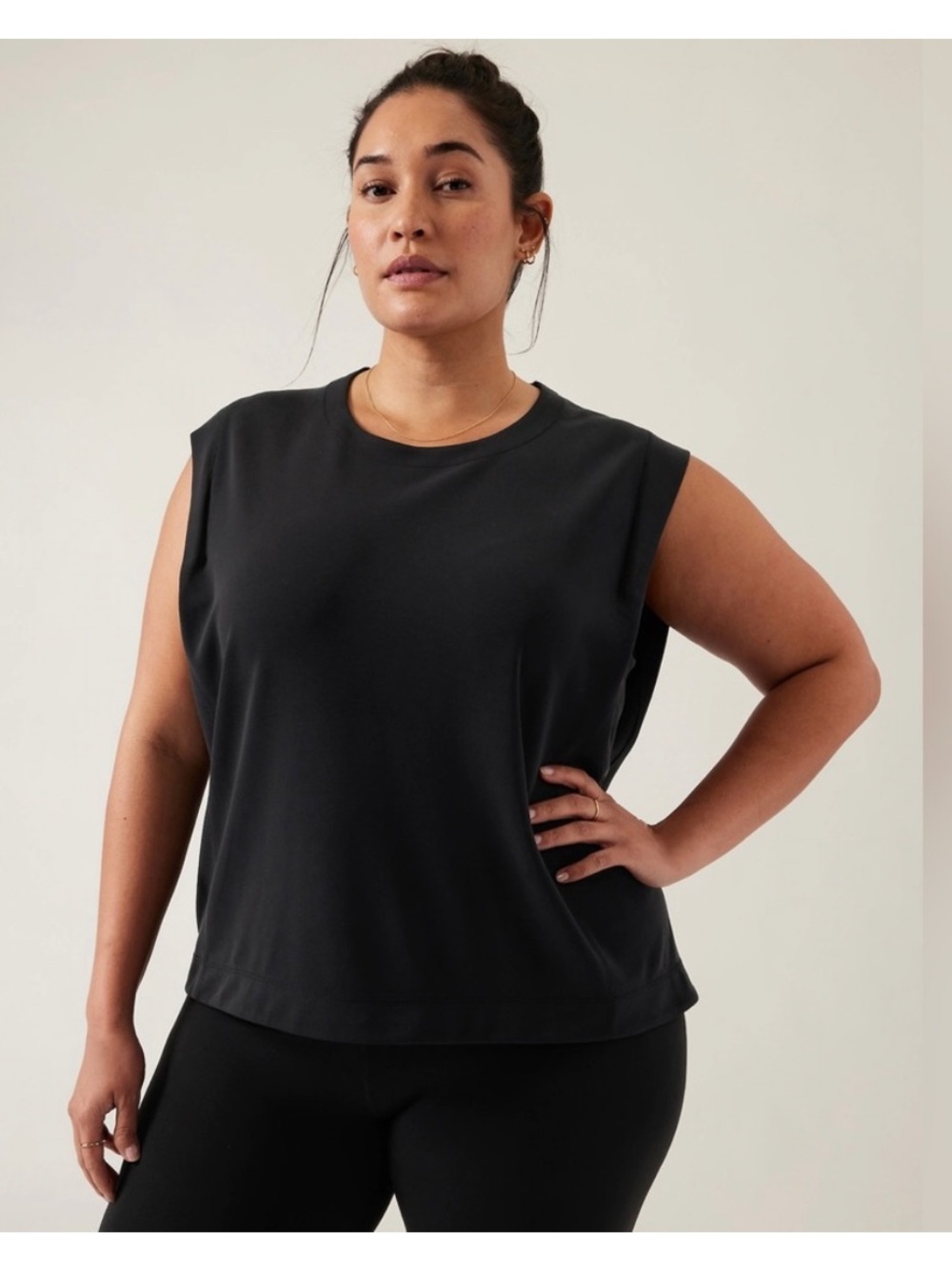 Athleta Seasoft Tank Sweatshirt Size 2X Black